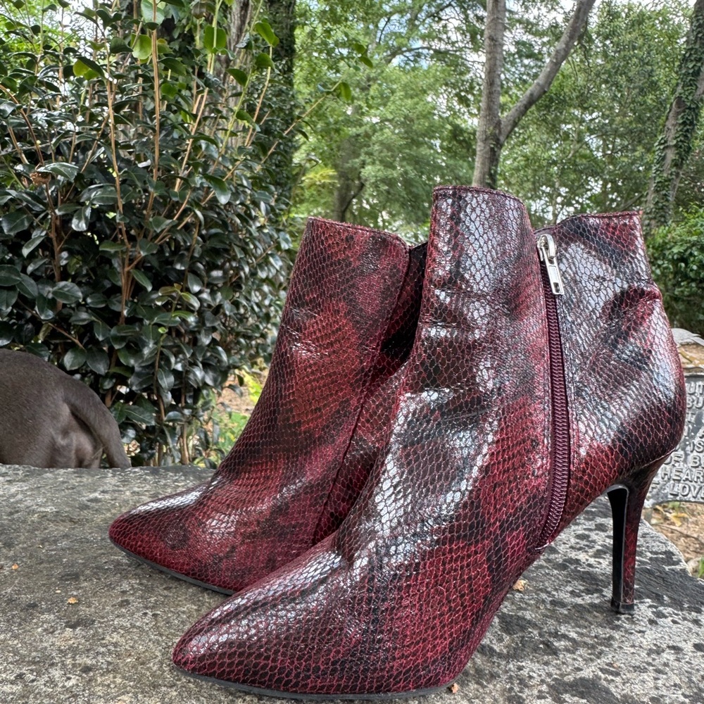 Super Sale! Burgundy Ankle Boots